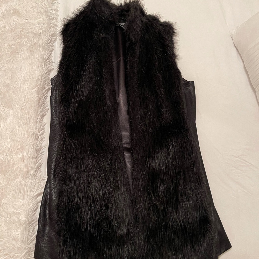 Black fur vest